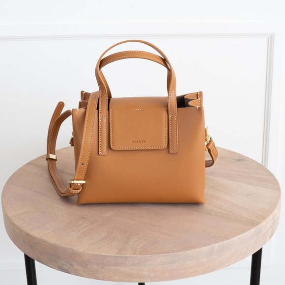 AALLYN.COM Handbags - 😍 Stella Mini Satchel Bag - Genuine Leather - Burnt Caramel